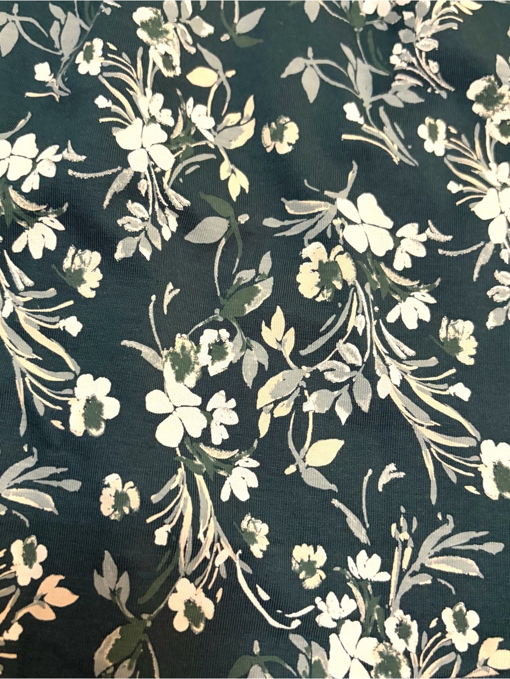 Pact Organic Cotton Fit N’ Flare Midi Wrap Dress Green Floral V-Neck Long Sleeve - Picture 10 of 11